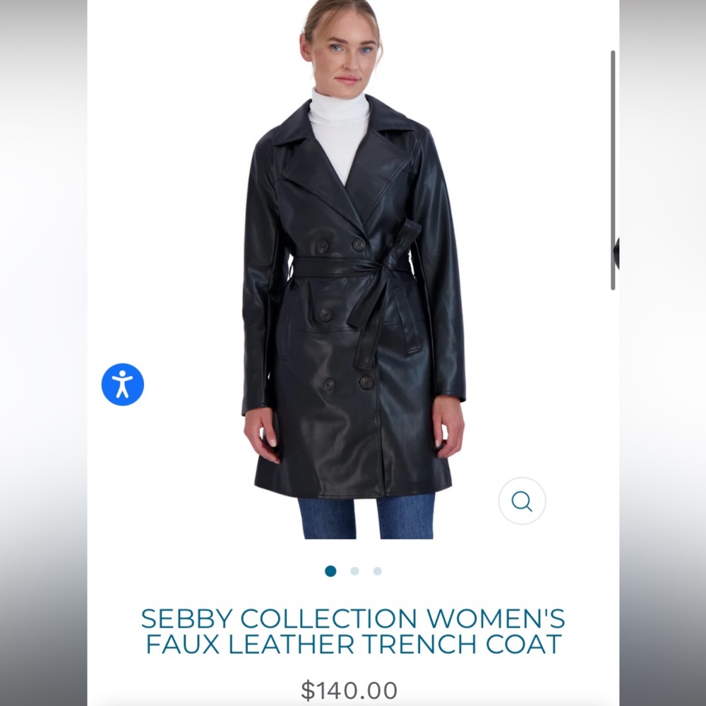 Black Leather Women's Coat